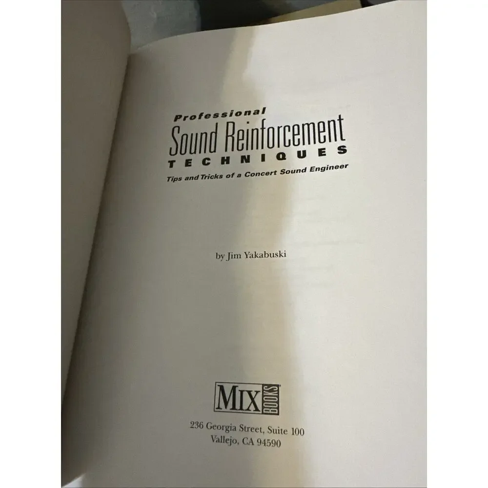 Hal Leonard Professional Sound Reinforcement Techniques - paperback‎ Yakabusk...